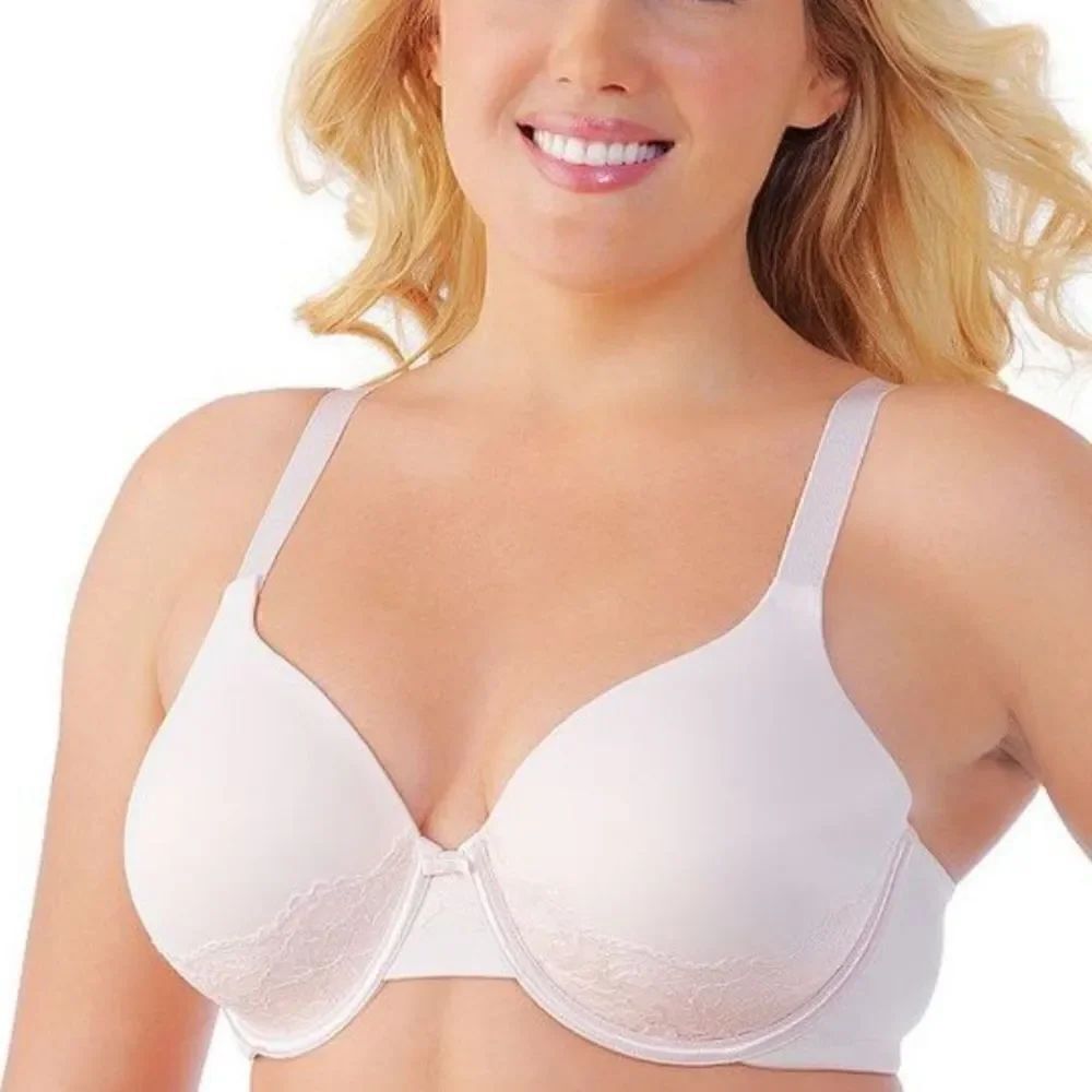 NWOT Vanity Fair Beauty Back Back Smoother Lace Full-Figure Bra PALE Pink 40DD